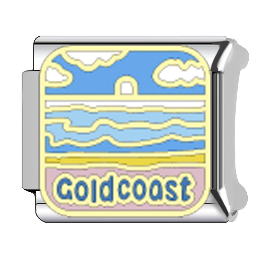 Wholesale   Italian Charm Bracelet 9mm DIY Egyptian pyramid landmark Creative Stainless Steel Composable Bracelet