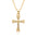Wholesale retro cross micro inlaid zircon copper gold-plated necklace