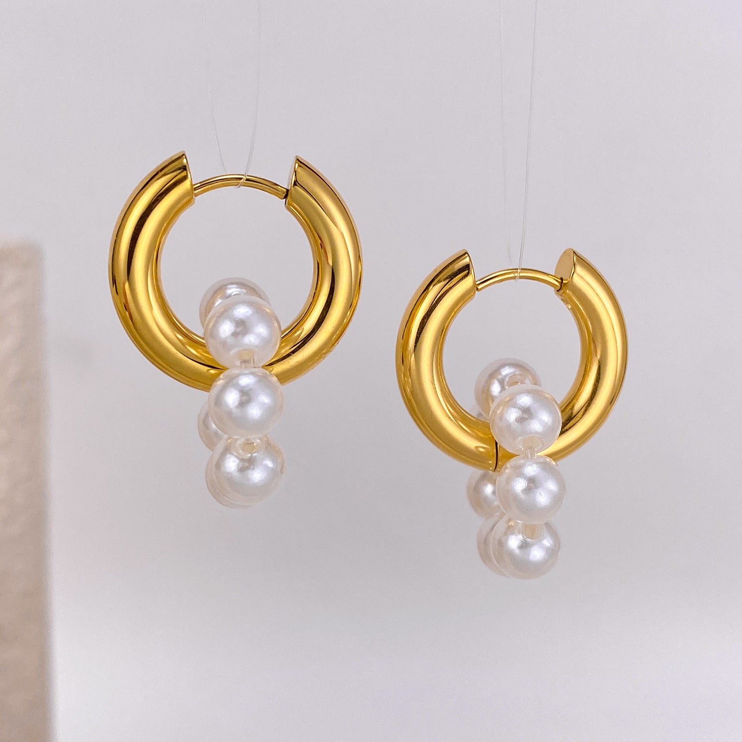 Wholesale  pearl stainless steel earrings