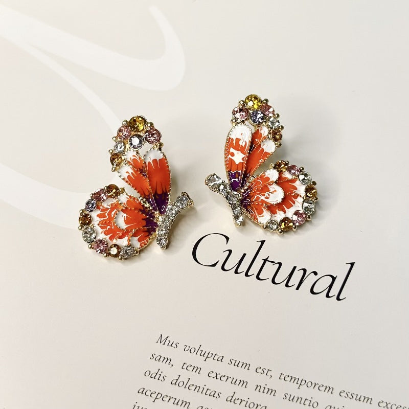 Wholesale  vintage butterfly beaded pearl earrings necklace