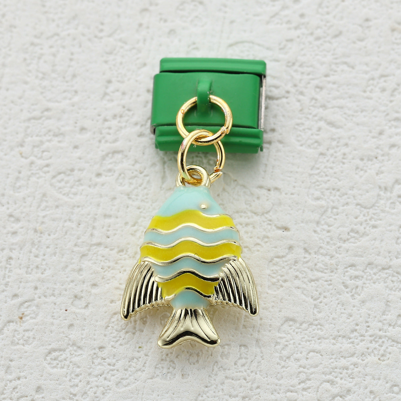 Wholesale 10pcs Italian Charm Bracelet 9mm DIY Splicing Colorful Oil-Drip Tropical Fish Stainless Steel Composable Bracelet