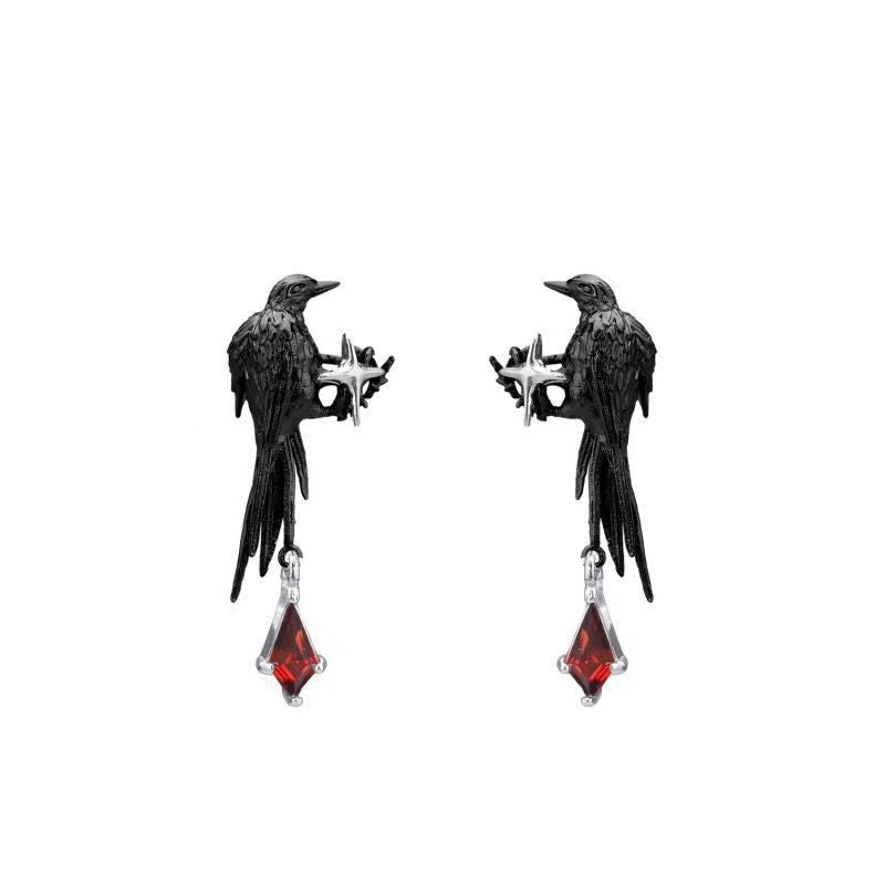 Wholesale Animal Earrings Raven Diamond Earrings