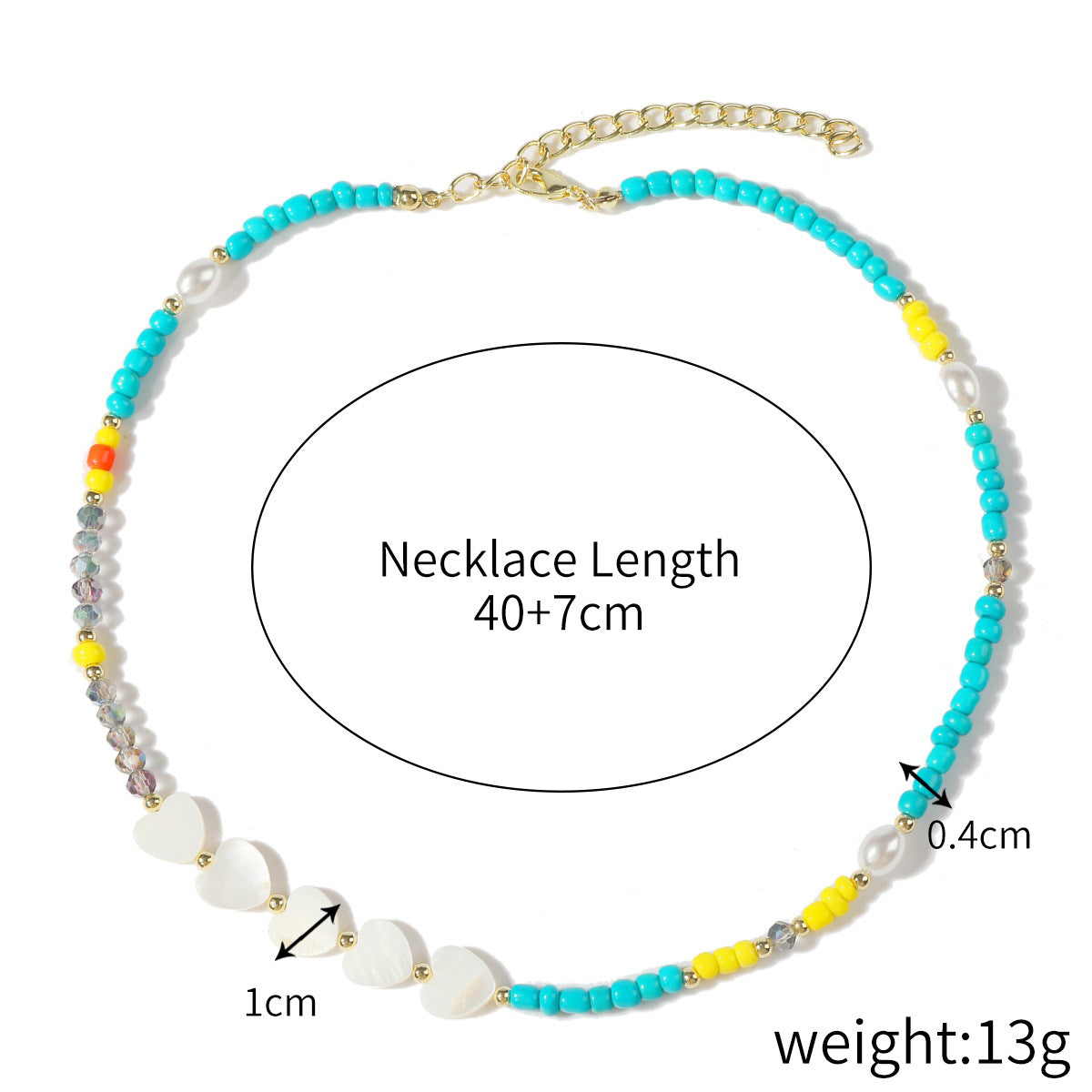 Wholesale Colorful Pearl Crystal Polymer Clay Beaded Necklace ACC-NE-ManYi004