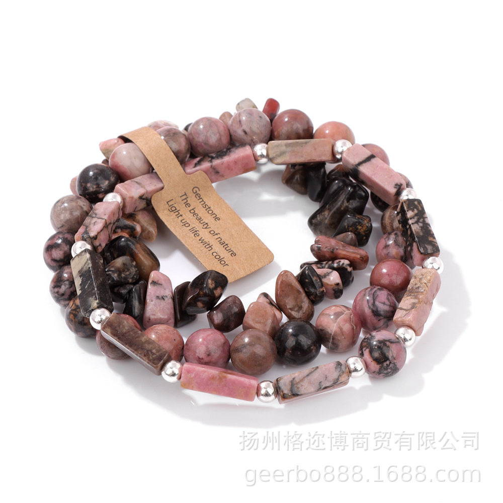 Wholesale Vintage Multi-layer Natural Stone Crystal Bracelets ACC-BT-GEB012