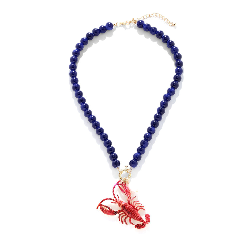 Wholesale Handmade Beaded Oil Drop Lobster Pendant Necklace