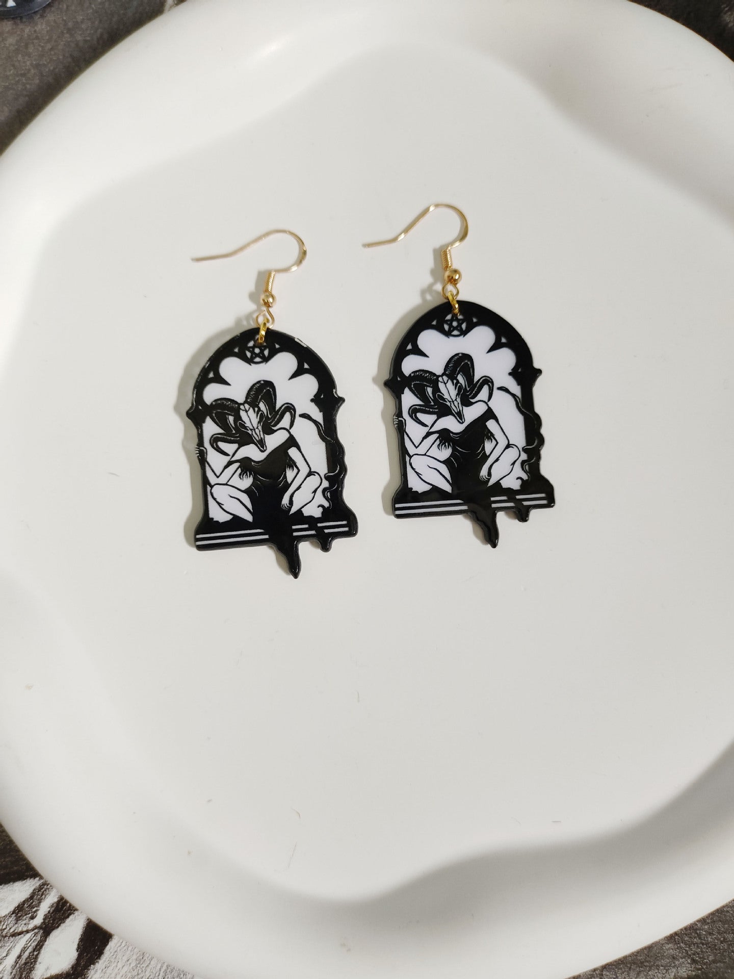 Wholesale   double-sided printing acrylic  earrings