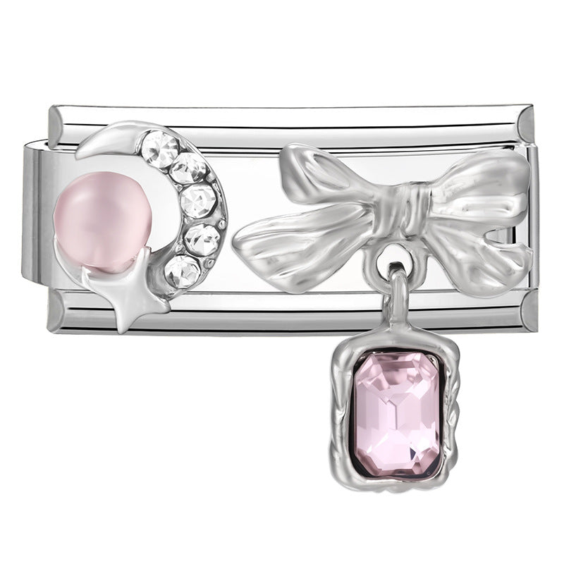 Wholesale 9mm Italian Charm Starter Bracelets DIY square section Creative Stainless Steel Composable Bracelet