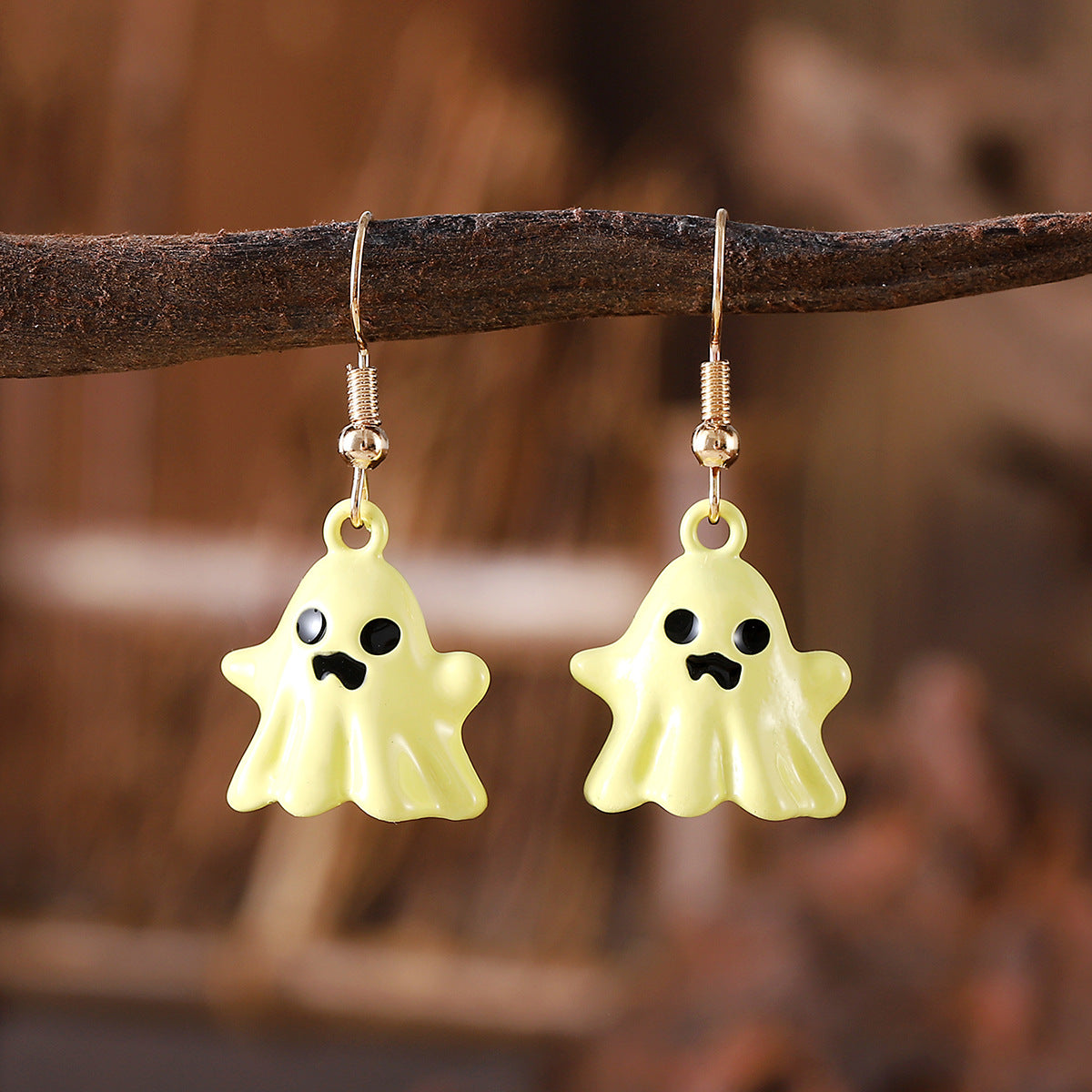 Wholesale  Gothic Ghost Three-Dimensional Metal Pendant Earrings