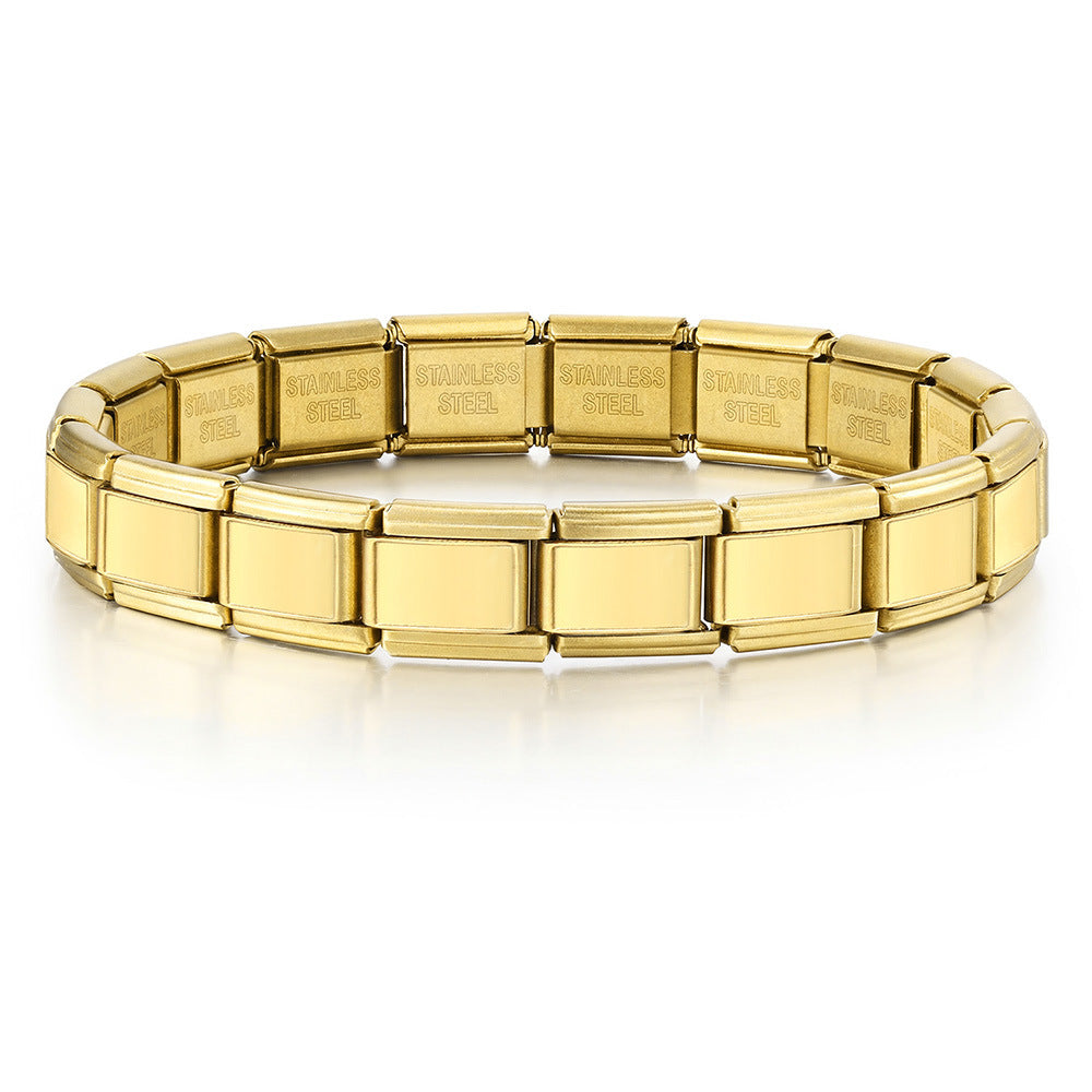 Wholesale Rectangular Concave Wide Base Module Bracelet Base Chain Stainless Steel DIY Craft Supply