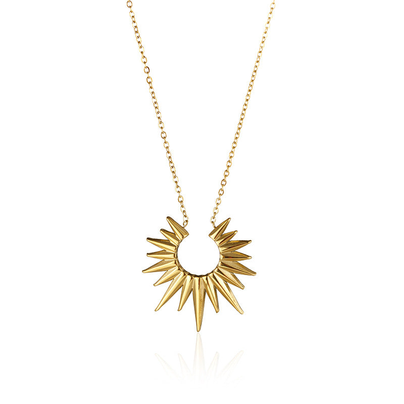 Wholesale Stainless steel light luxury Sun Necklace