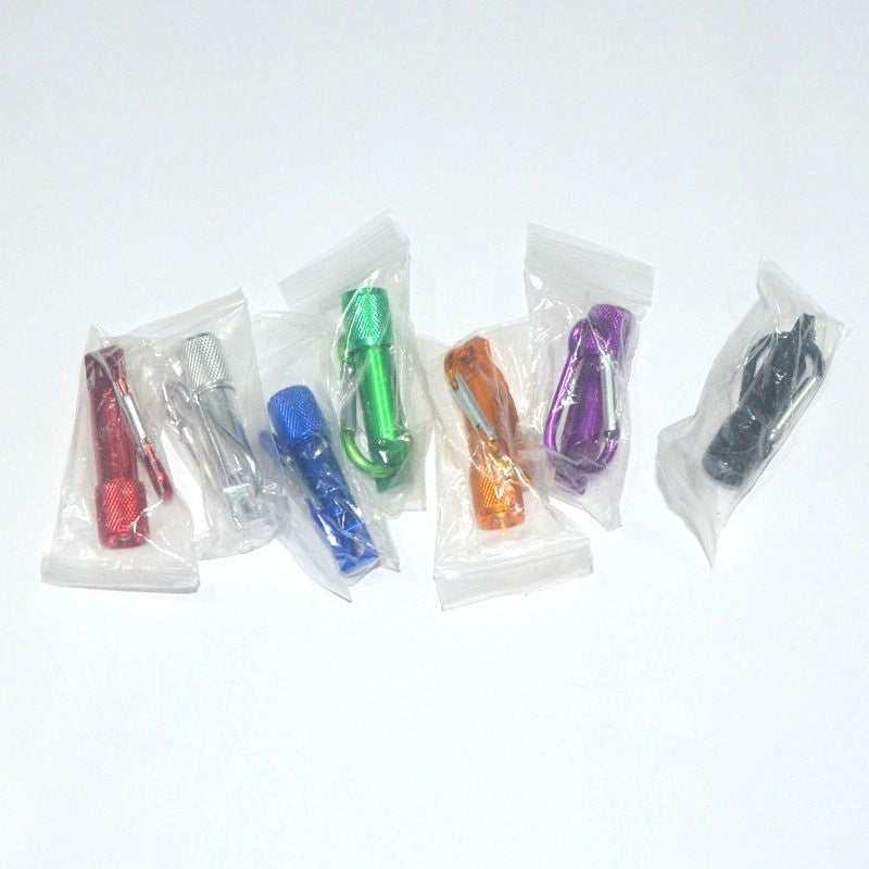 Wholesale Colorful Aluminum Alloy LED Mini Flashlight Carabiner Keychain ACC-KC-KaBiao010