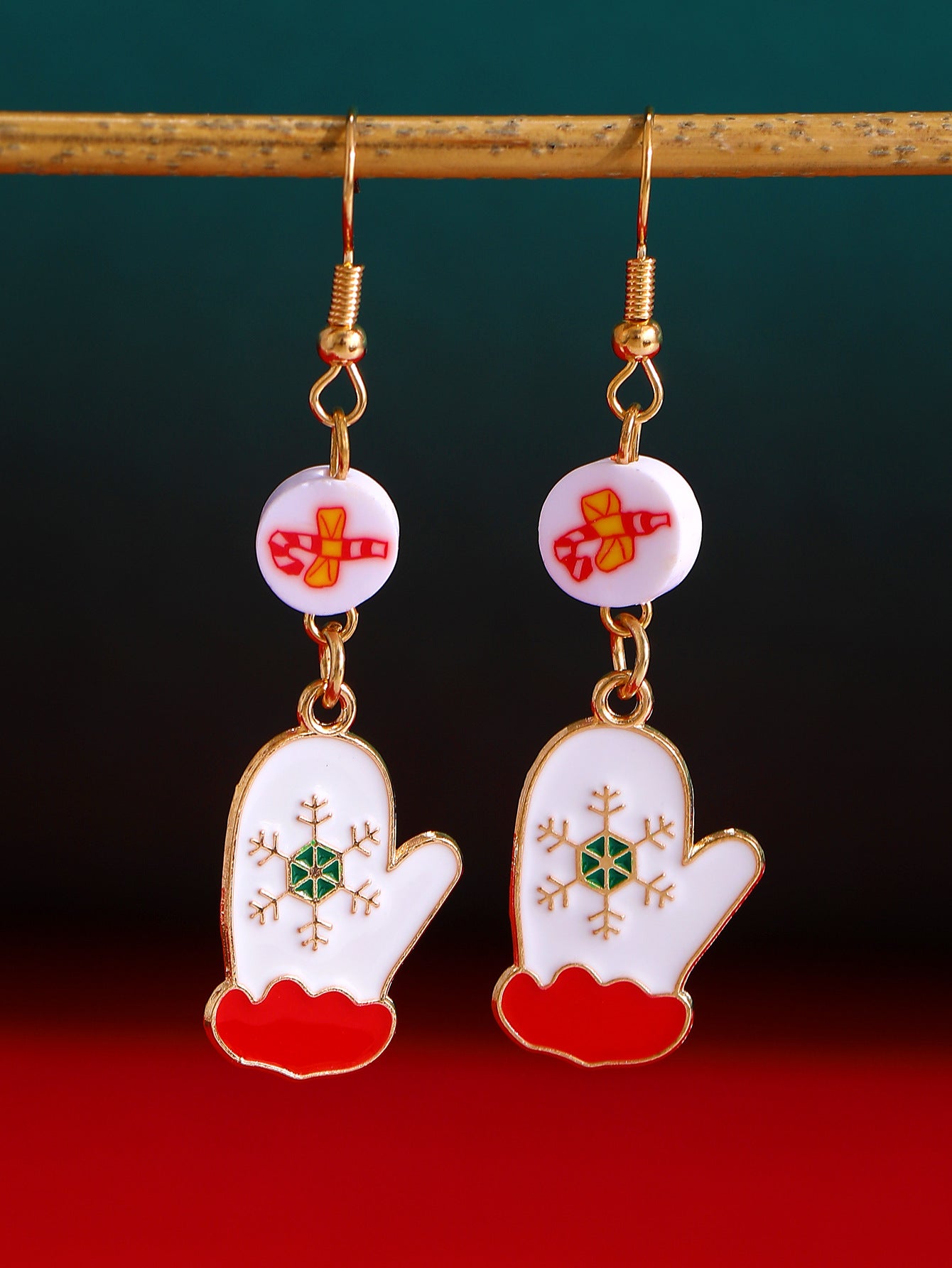Wholesale Christmas Tree Earrings For Women Colorful Rhinestone Gold Tone Party Jewelry Gift