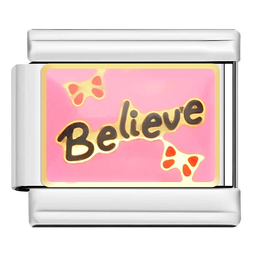 Wholesale 9mm Italian Charm Starter Bracelets DIY square Single Section Creative Stainless Steel Composable Bracelet