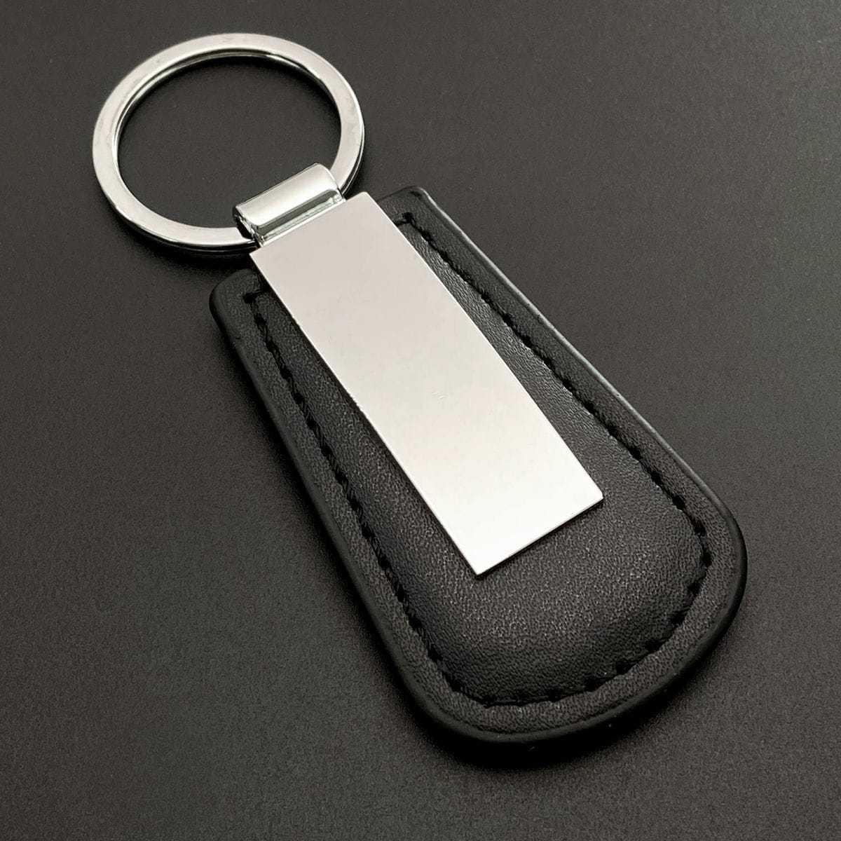 Wholesale  Metal Car Pu Leather Genuine Leather Keychain Laser Logo Advertising Small Gift Pendant