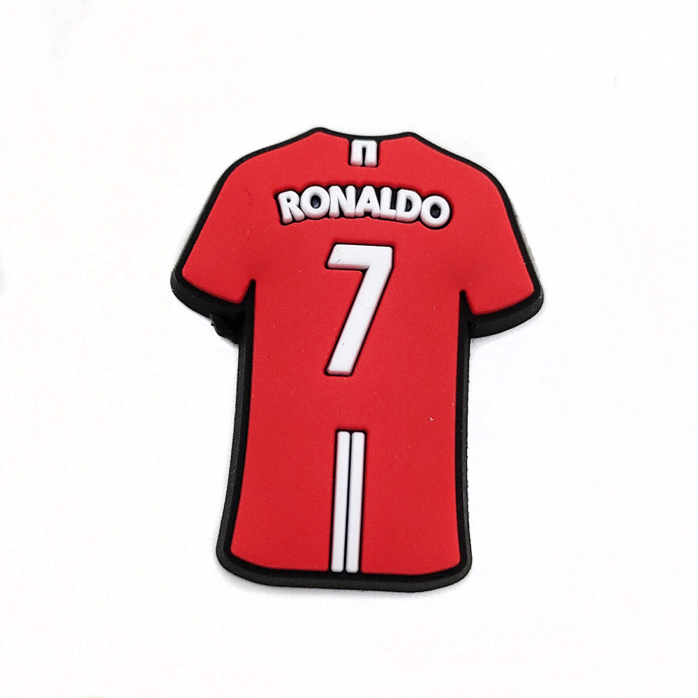 Wholesale 10pcs Football Sports Series Hole Shoe Flower Buckle Shoes Charms