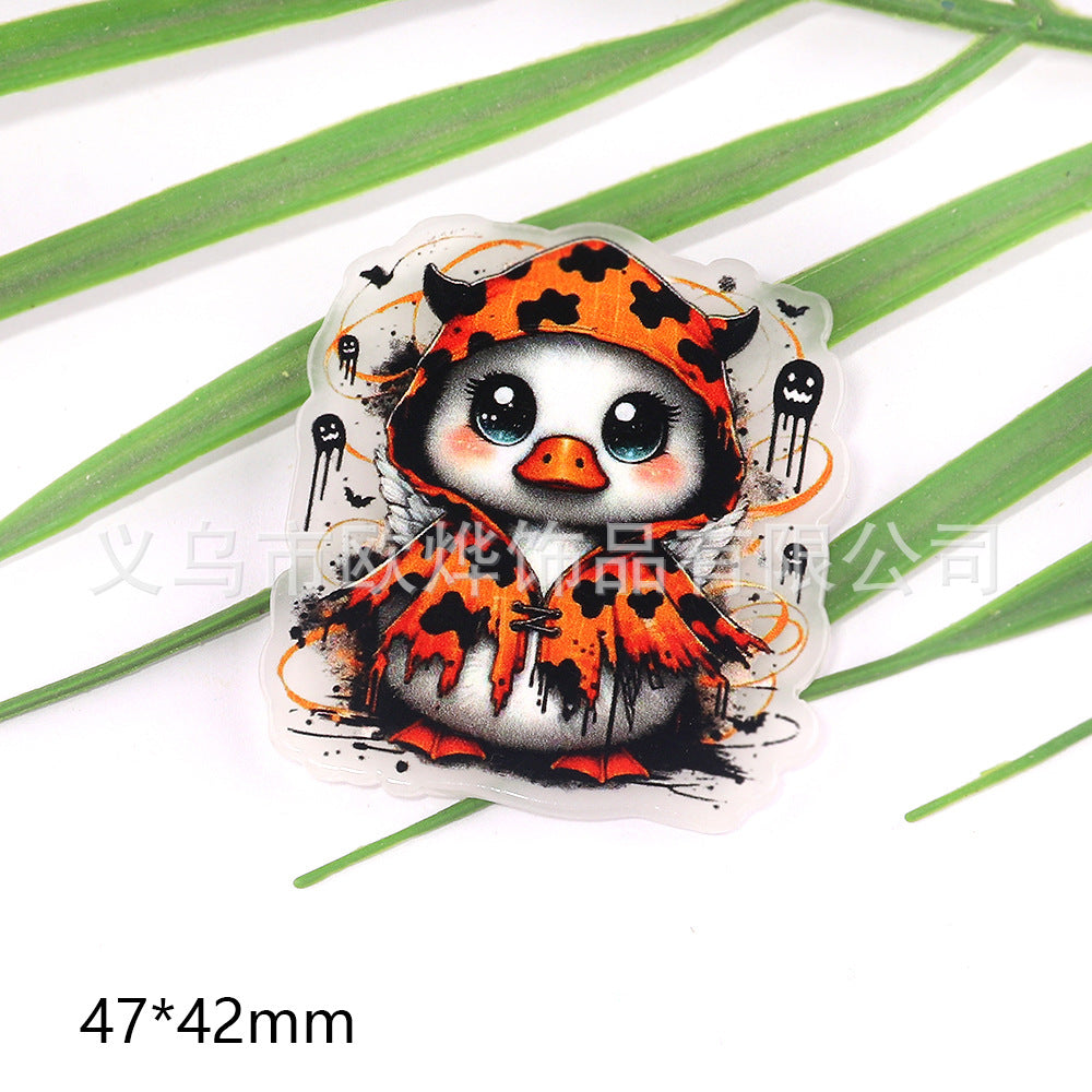 Wholesale 10pcs DIY Flatback Cartoon  Acrylic Flatback Badge Reels Retractable Keychain DIY Accessories