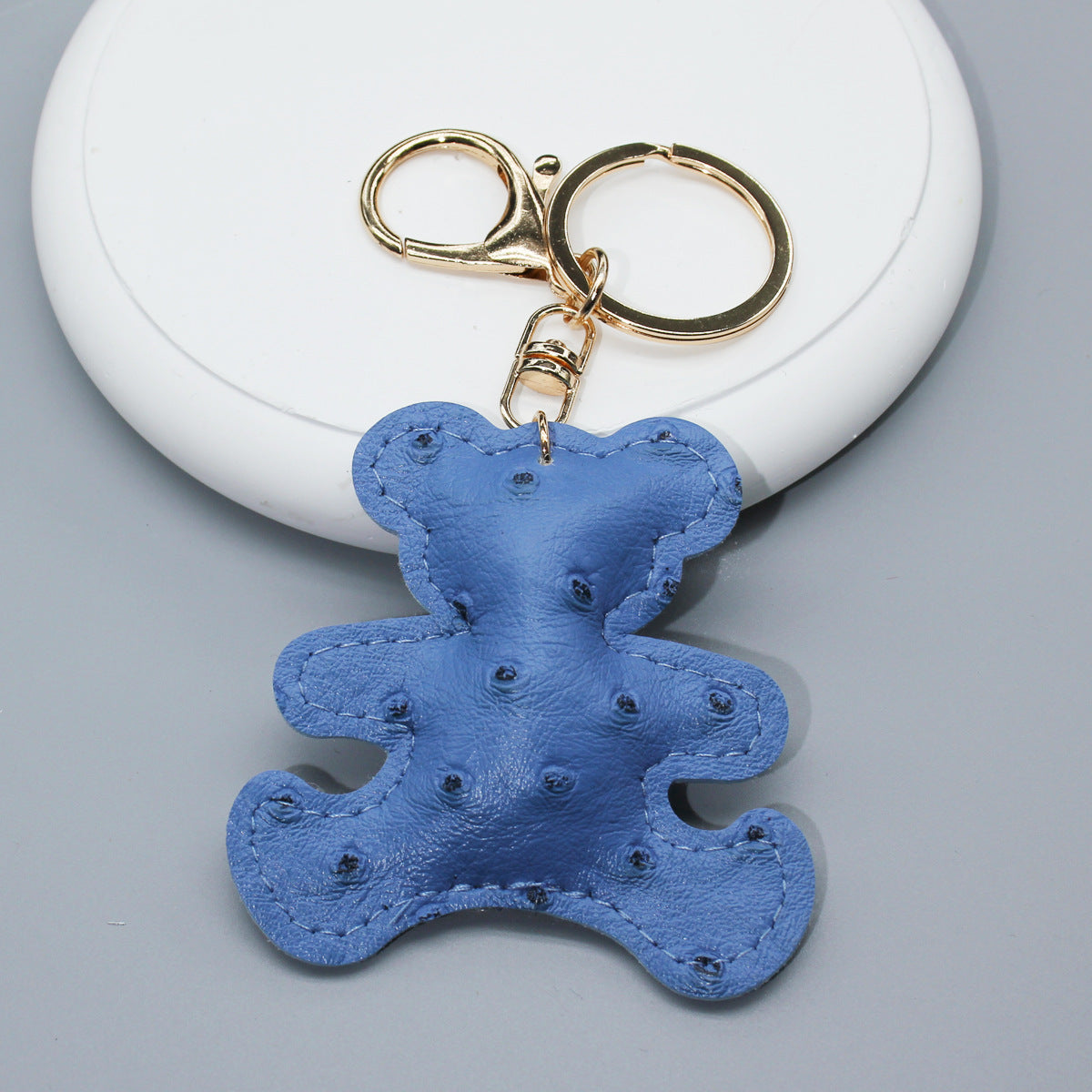 Wholesale  Cartoon Bear Accessories Leather Pattern Car Keychain