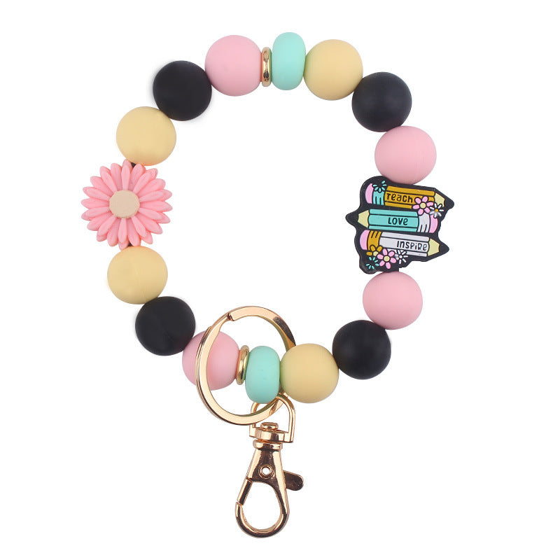 Wholesale Cartoon Pencil Silicone Bead Accessories Keychains