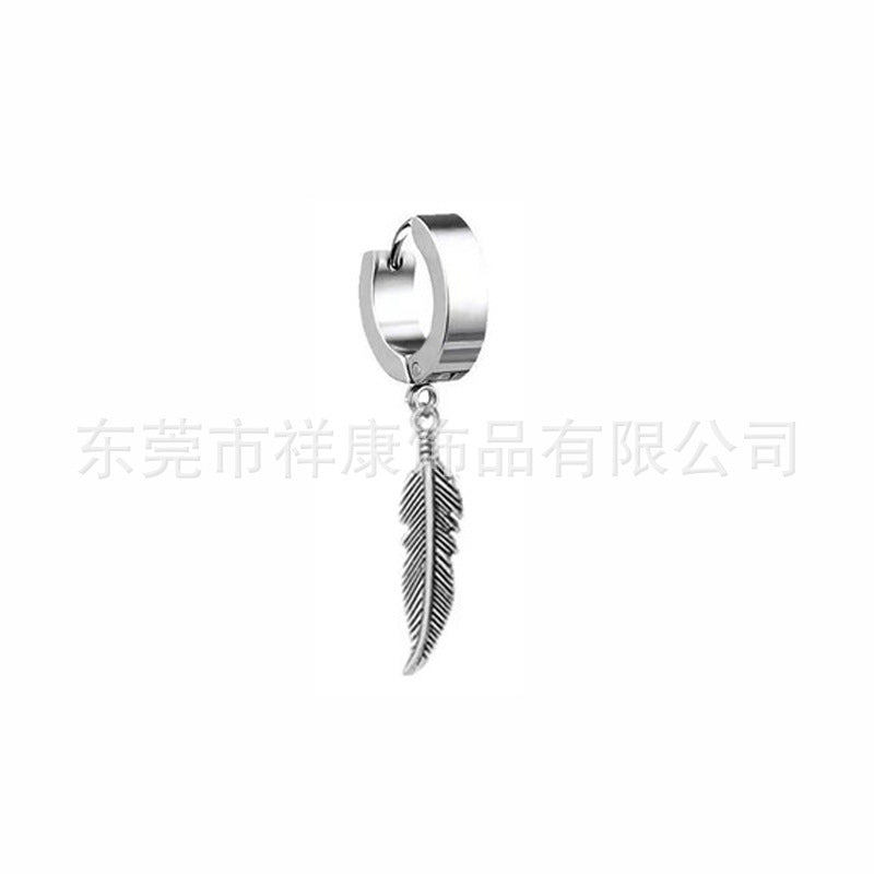 Wholesale Stainless Steel Round Wire Dragon Pattern Earrings