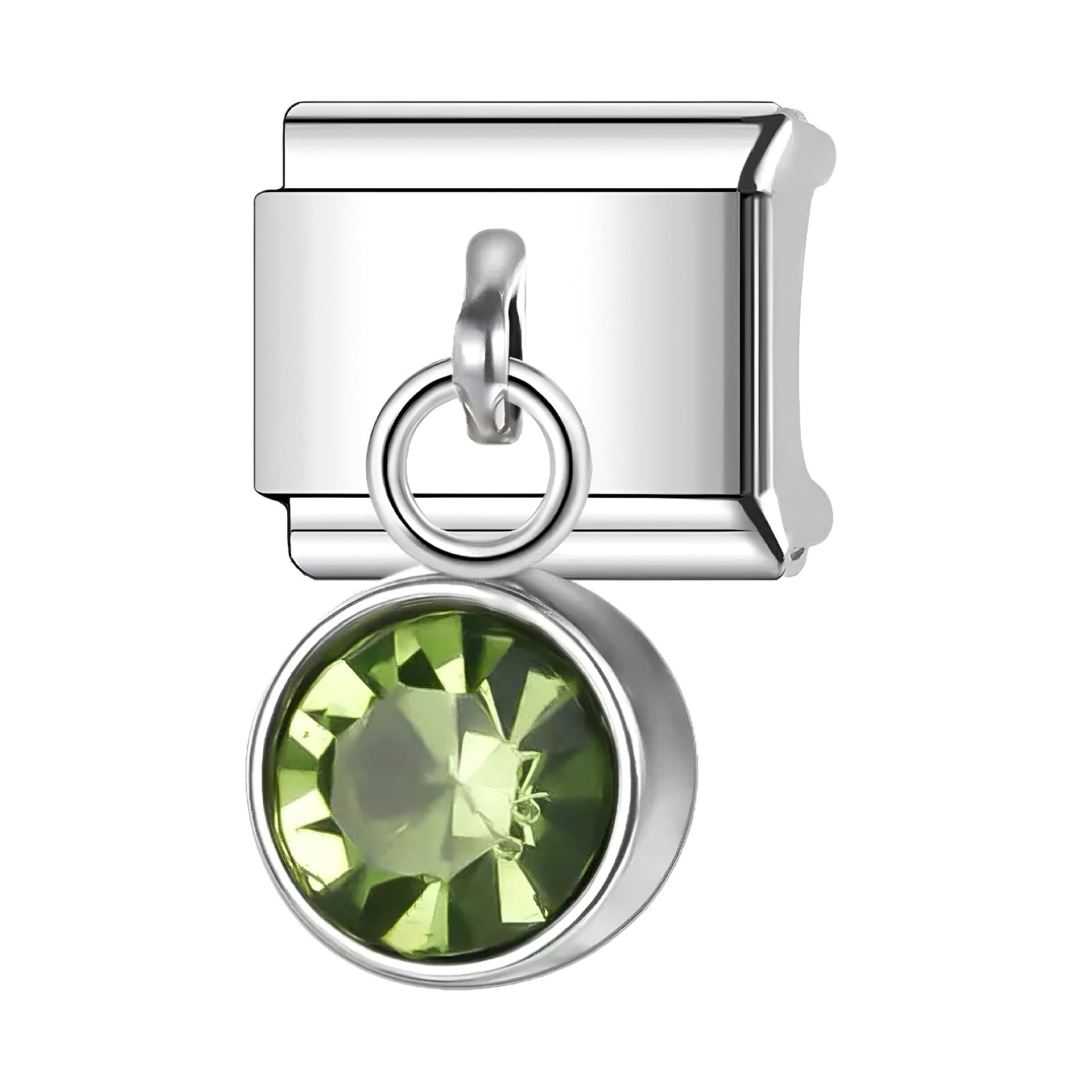 Wholesale Italian Charm Bracelet 9mm DIY Splicing Colorful Birthstone Round Pendant Stainless Steel Composable Bracelet