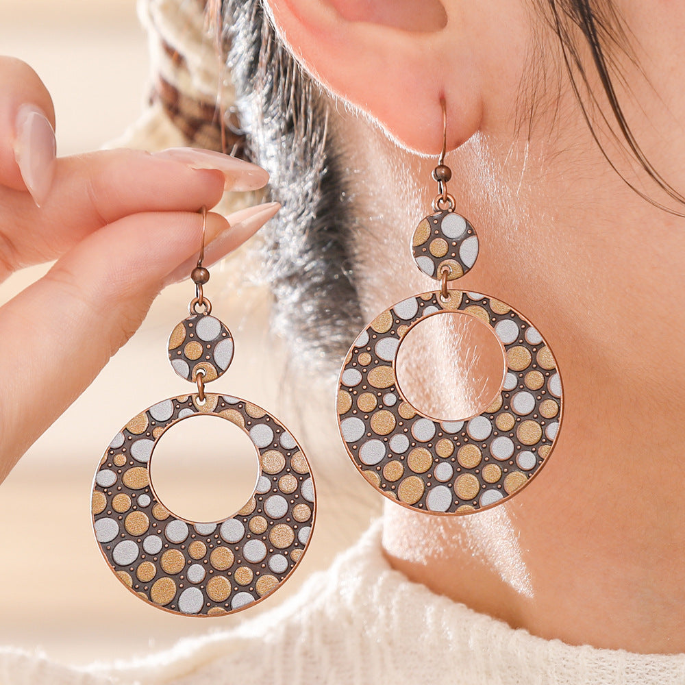 Wholesale Retro Bohemian Ethnic Hollow Tassel Earring Set Zinc Alloy Boutique Resale