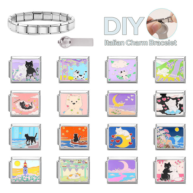 Wholesale Italian modular bracelet cartoon pet DIY