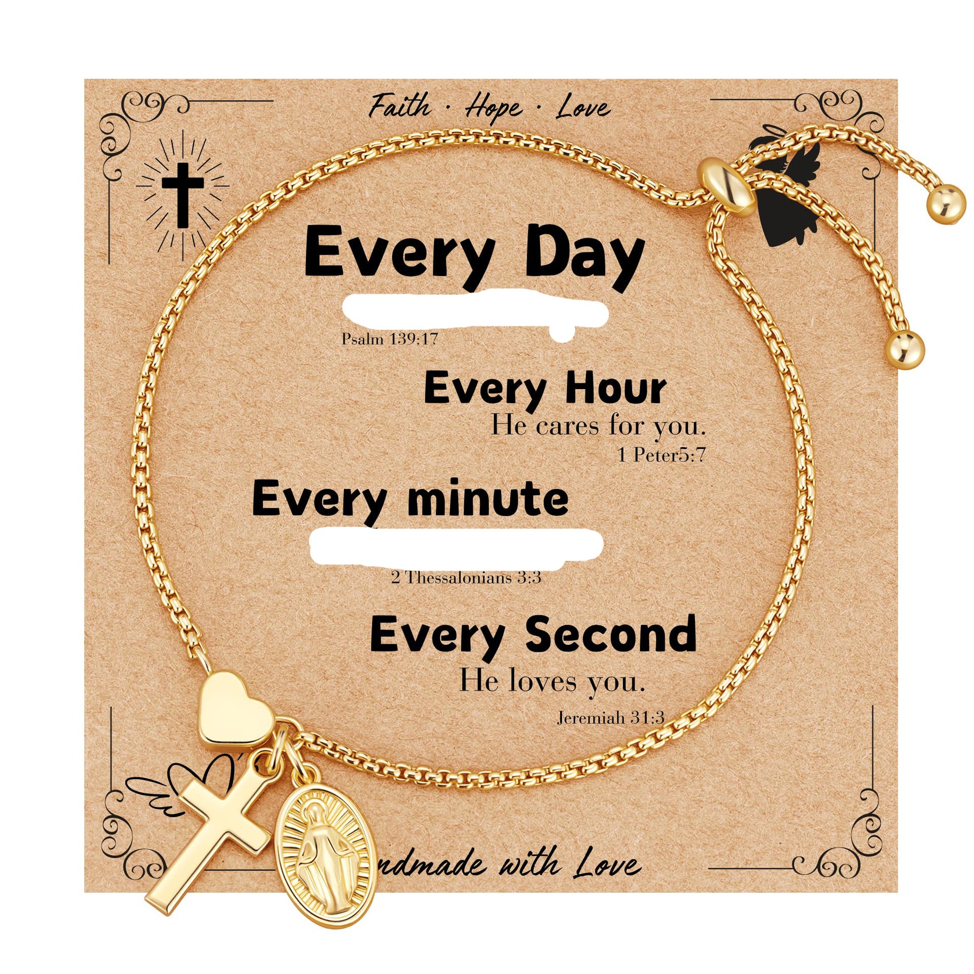 Wholesale Heart and Cross Faith Bracelet