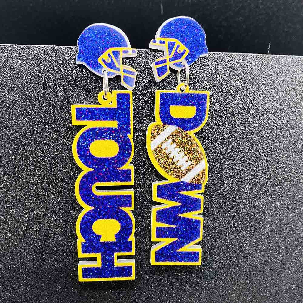 Wholesale Sports Baseball Rugby Basketball Tennis Blue Uniform Acrylic  Earrings