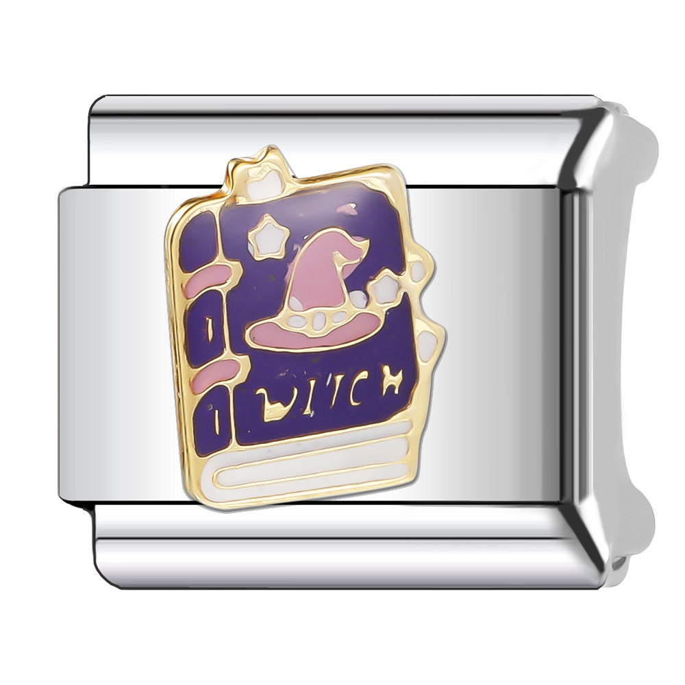 Wholesale Italian Charm Bracelet 9mm DIY Splicing Halloween Series Stainless Steel Composable Bracelet