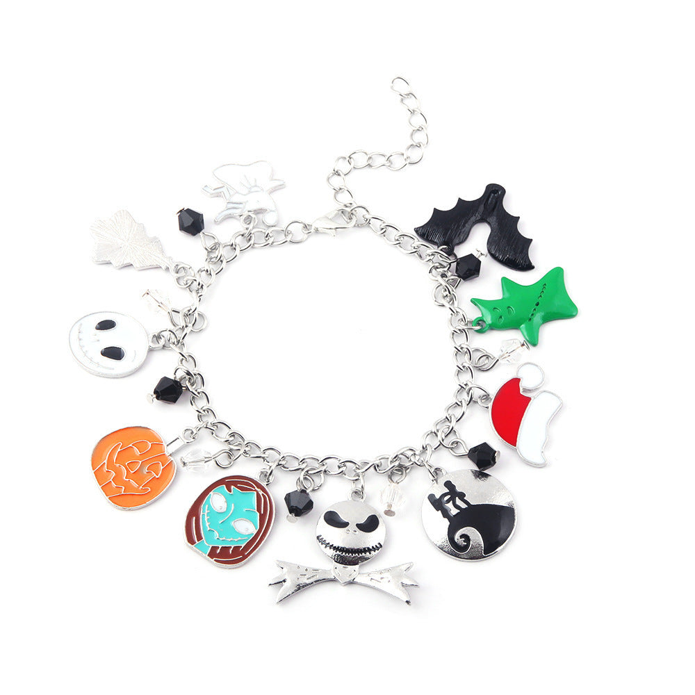 Wholesale Halloween Skull Pumpkin Witch Christmas Hat Combination Bracelet ACC-BT-MuMing005