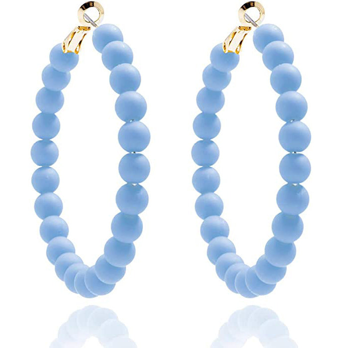 Wholesale Summer Colorful Acrylic Beads Round Earrings Bohemian Stud Earrings ACC-ES-Yunh001