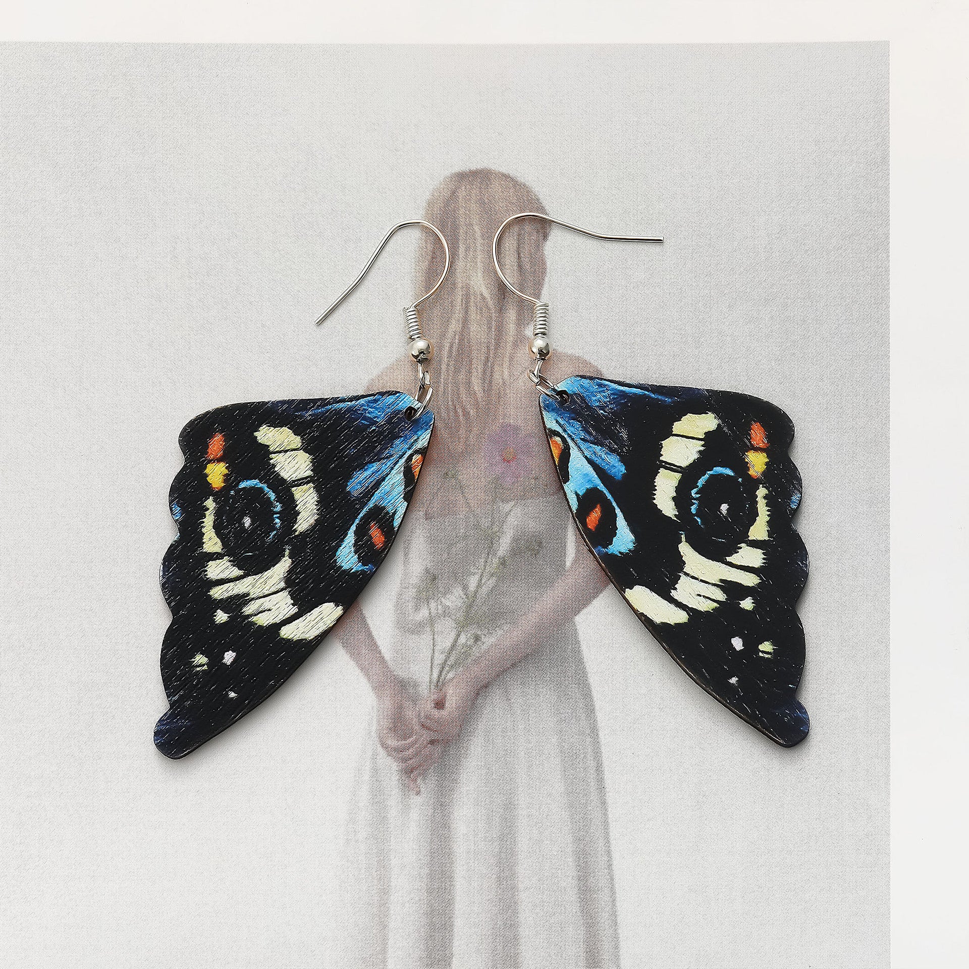 Wholesale  color butterfly female ear clip  pearl earrings