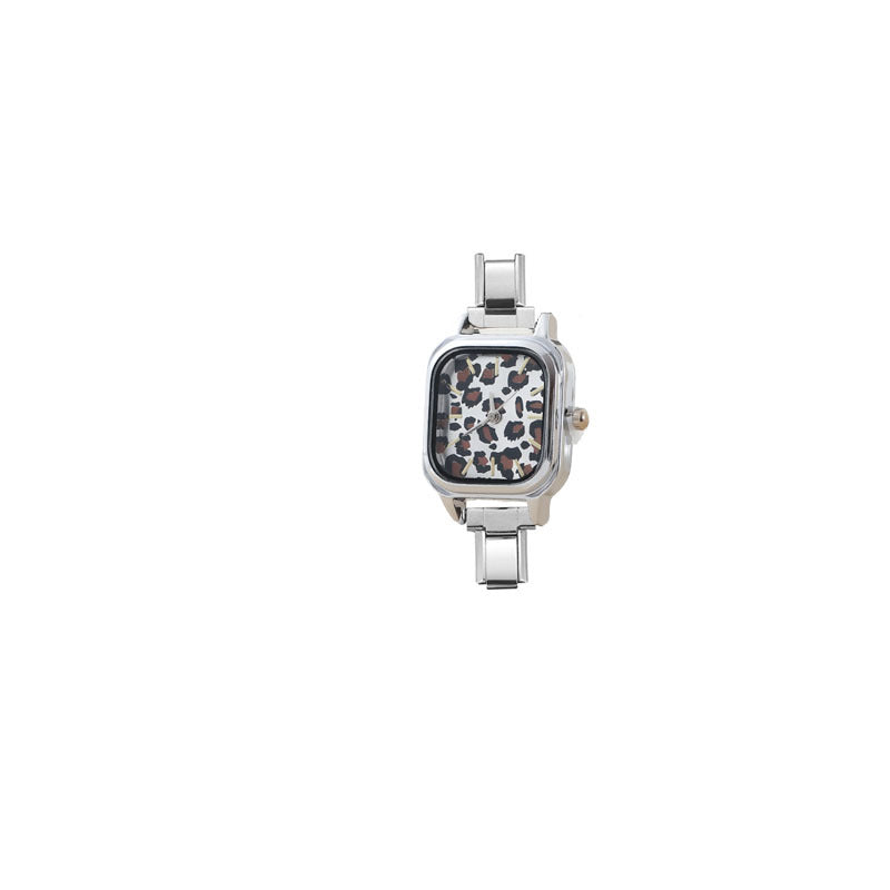 Wholesale Cross-Border New Italian Modular Watch Head Accessories DIY Jewelry Quartz Watch Versatile and Simple for Students