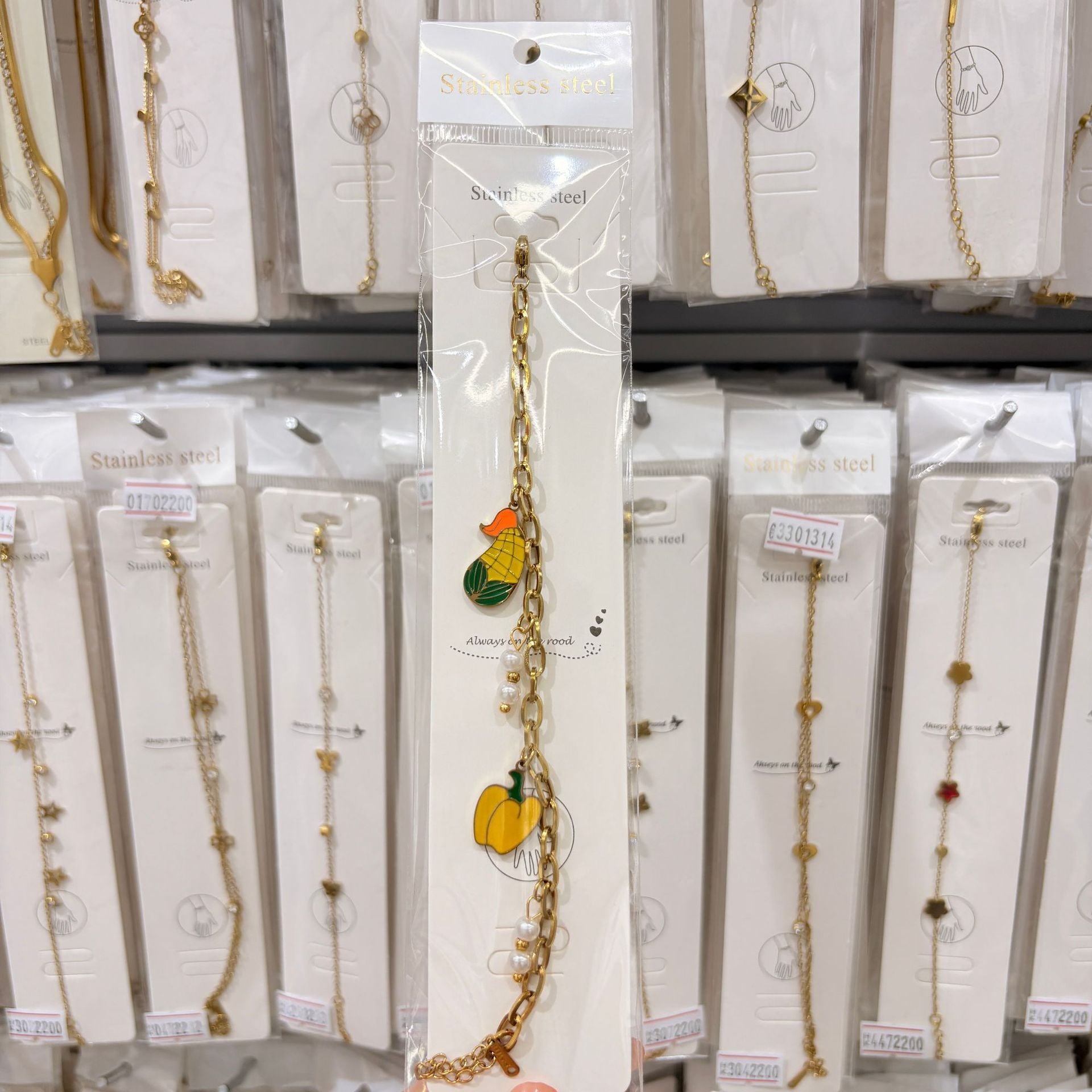 Wholesale Fashion Double Layer Titanium Steel Fruit Bracelet Gold-Plated Chic Gift