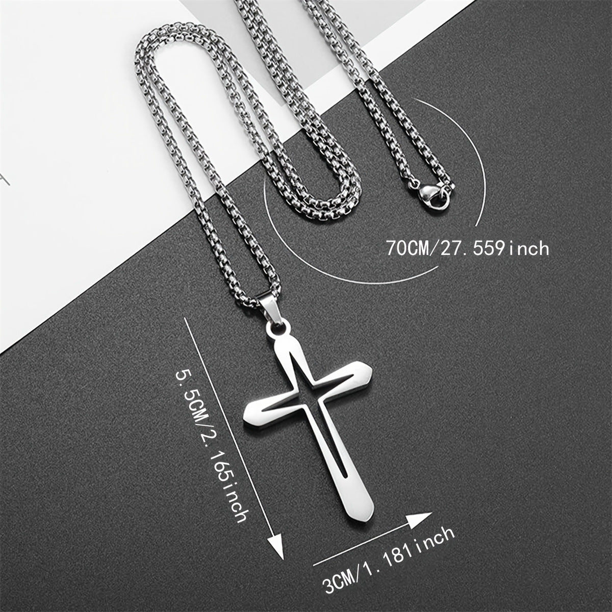 Wholesale Stainless Steel Hollow Cross Necklace