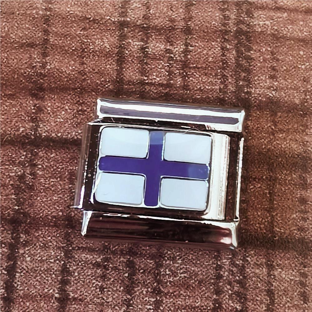 Wholesale 2pcs Italian Charm Bracelet 9mm DIY Splicing Removable Stainless Steel Flag Series Composable Bracelet ACC-BT-XY043