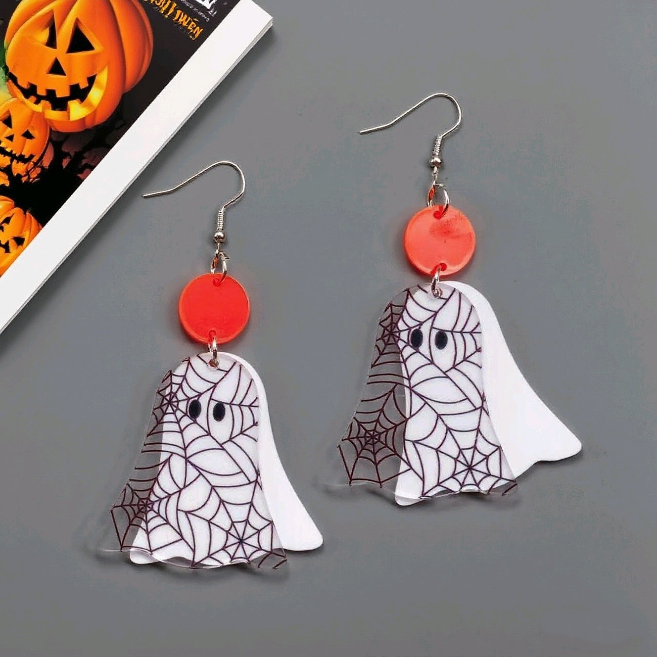 Wholesale  Halloween Wizard Ghost Acrylic Pendant Earrings