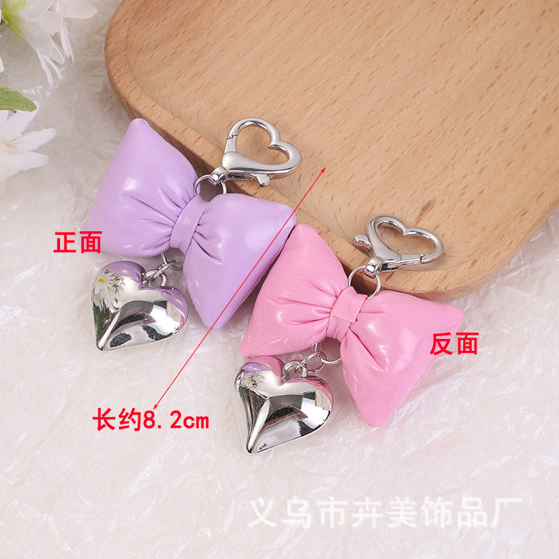 Wholesale Leather Bow Heart Keychain