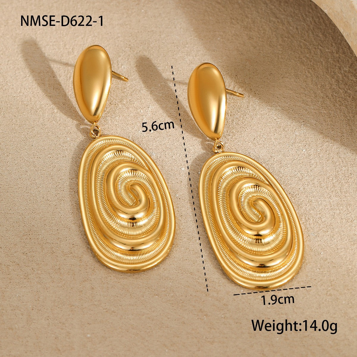 Wholesale  stainless steel gold plated mosquito disc earrings