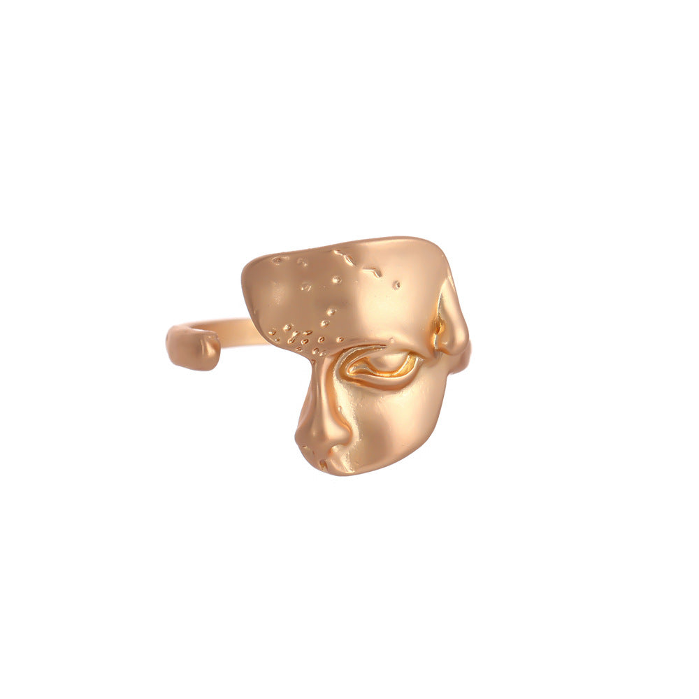 Wholesale Mask Alloy Ring Opening All-match Personality Mask Ring