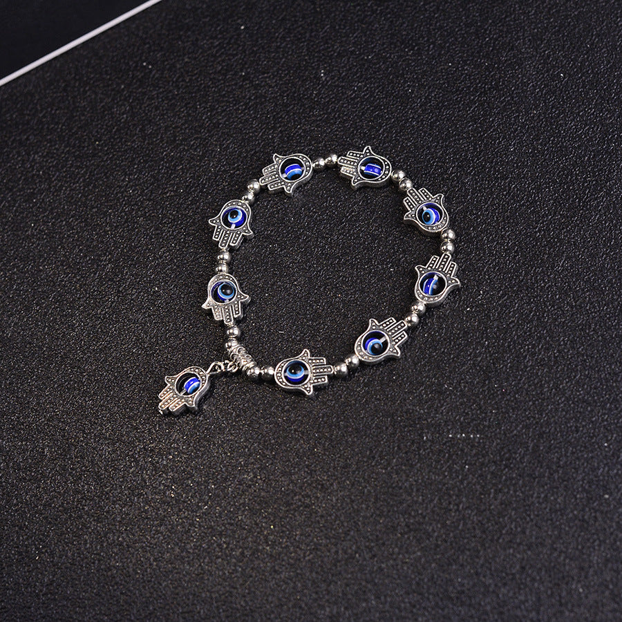 Wholesale Retro Devil' s Eye Beaded Bracelet Zinc Alloy Fashion Accessory for Everyday Wear and Gift