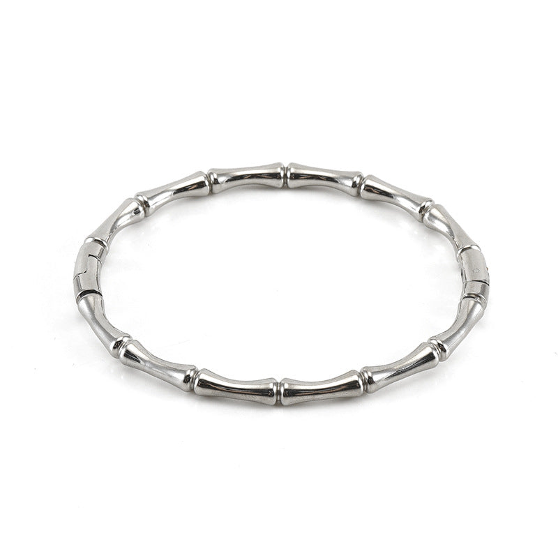 Wholesale  golden bamboo Stainless Steel plain bracelet