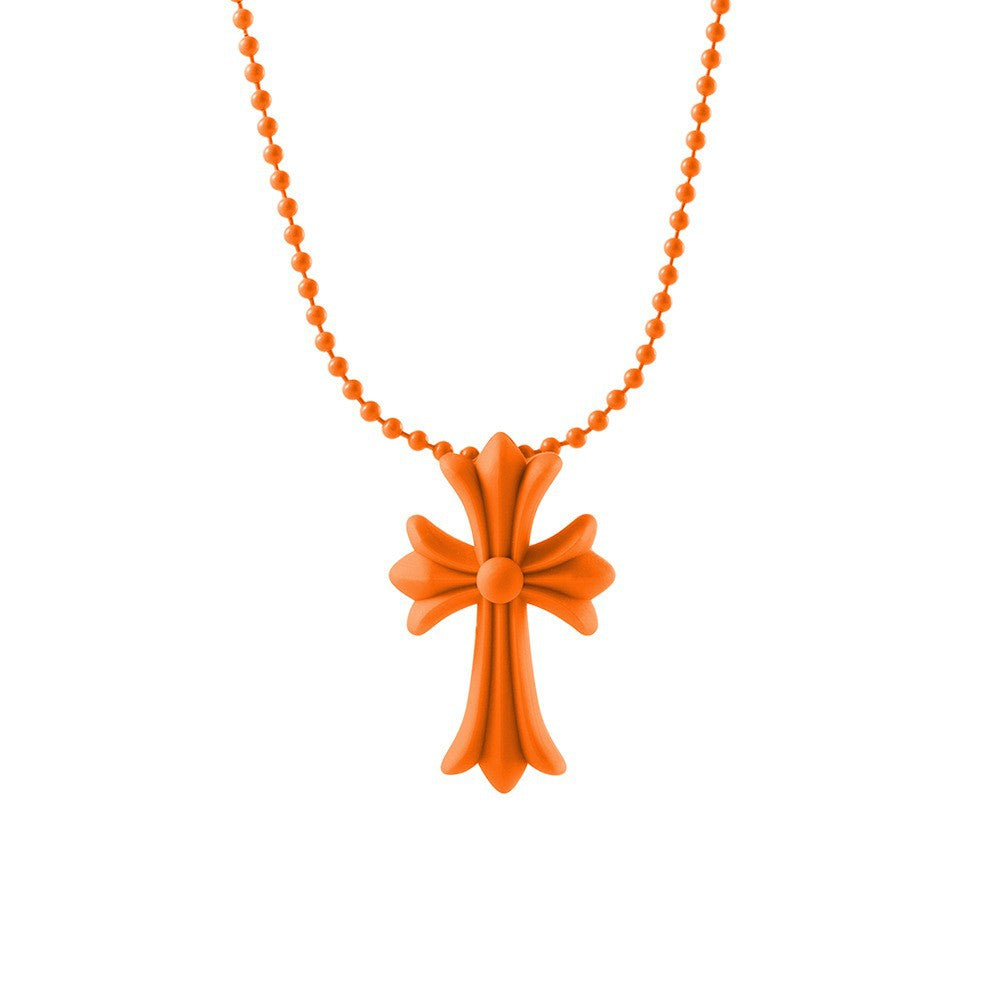Wholesale  plastic colorful cross necklace
