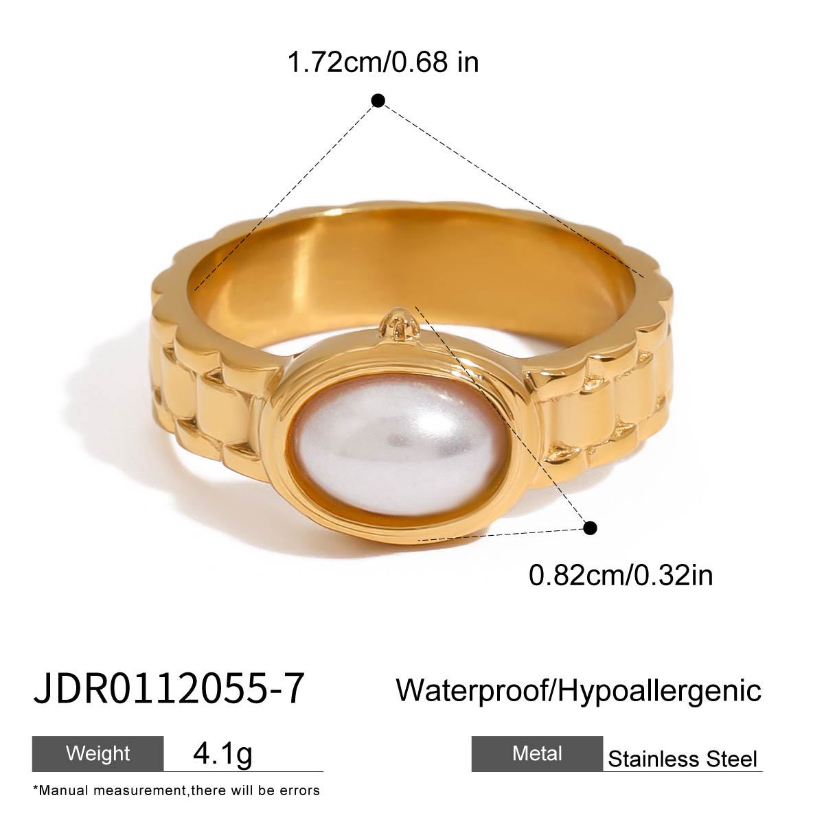 Wholesale  Pearl Ring Stainless Steel  Non-Fading Jewelry