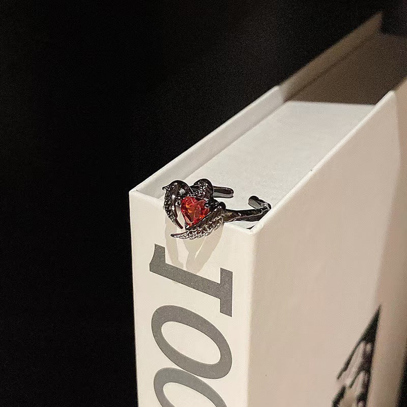 Wholesale Black Crow Red Love Heart Rings Necklaces Earrings