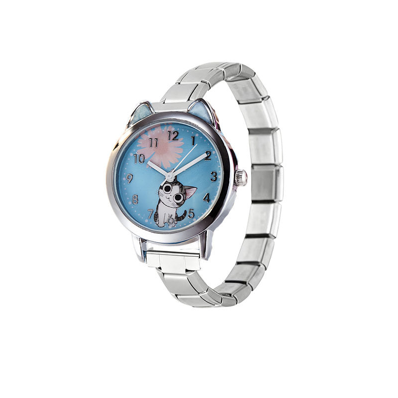 Wholesale Cross-Border Cat Cat Italy Module Fashion Module Watch Stainless Steel Strap Ins Style Unisex Versatile Quartz Watch