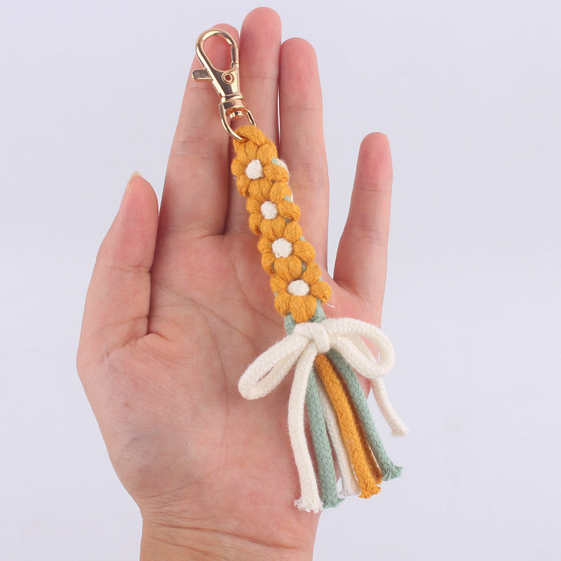Wholesale Hand-woven Cartoon Flower Bow Lanyard Keychain ACC-KC-GuangTian068