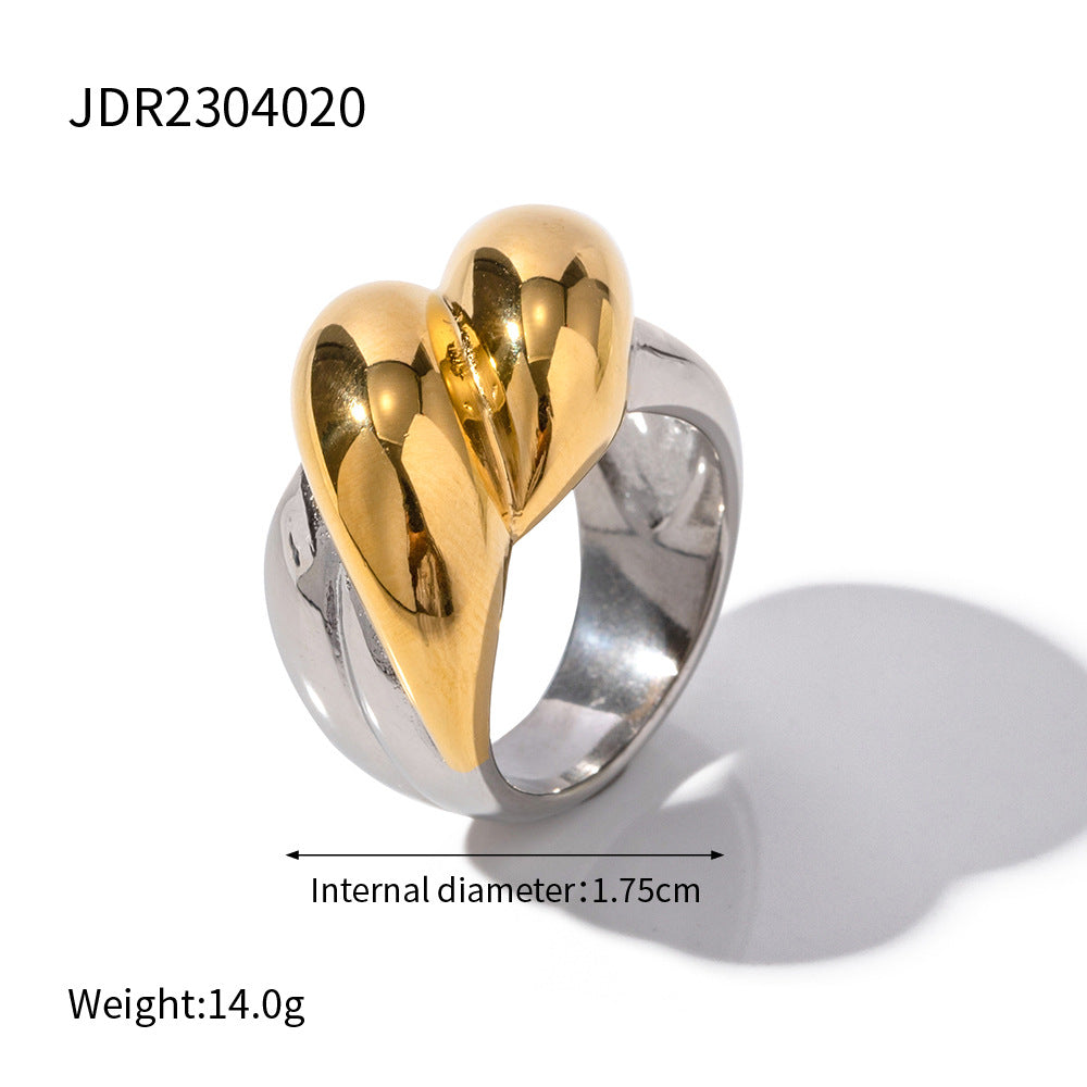 Wholesale 18K Gold Exaggerated Stainless Steel Rings Closed Ring Gold Plated Rings ACC-RS-Jied003