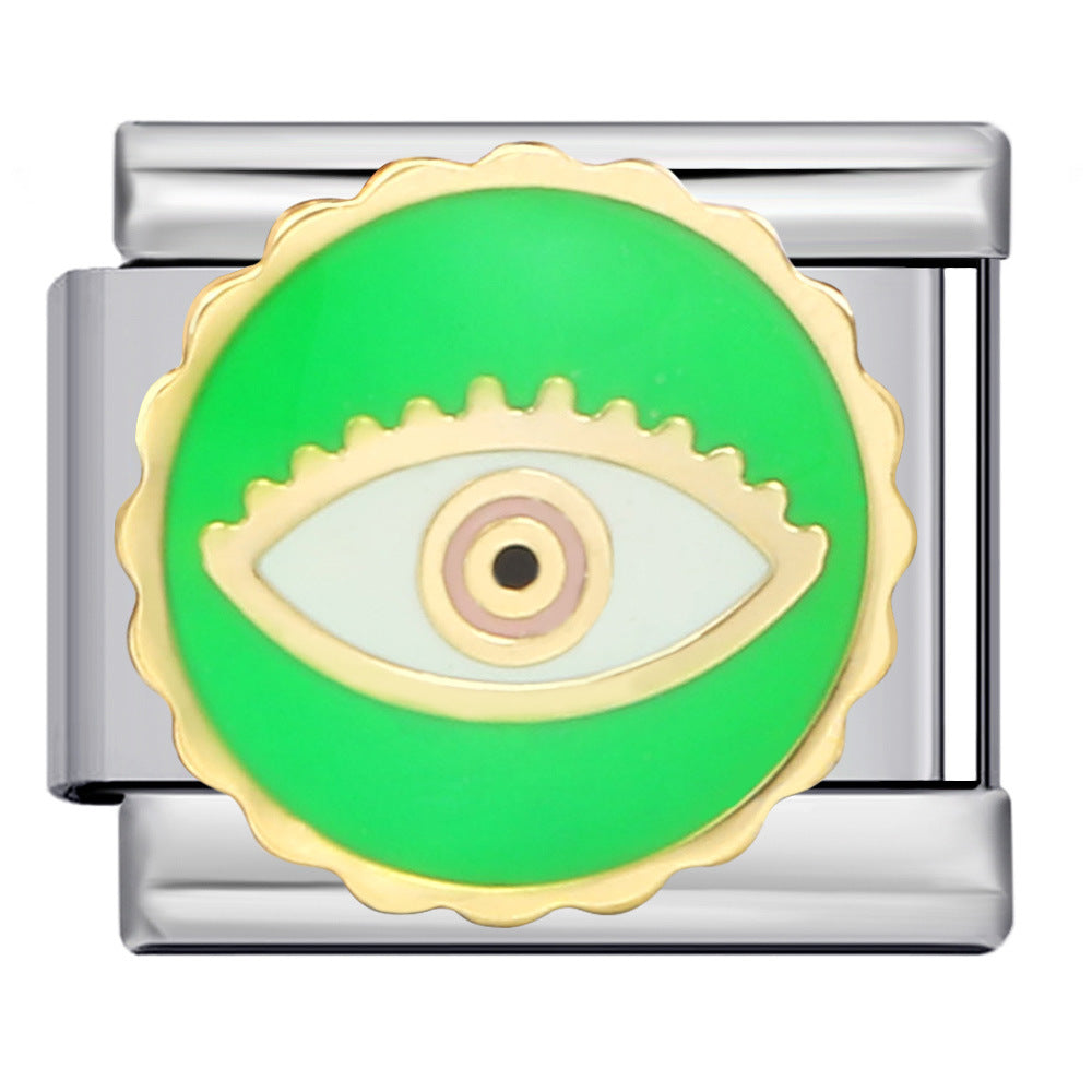 Wholesale Italian Charm Bracelet 9mm DIY Splicing Removable Devil Eye Stainless Steel Composable Bracelet