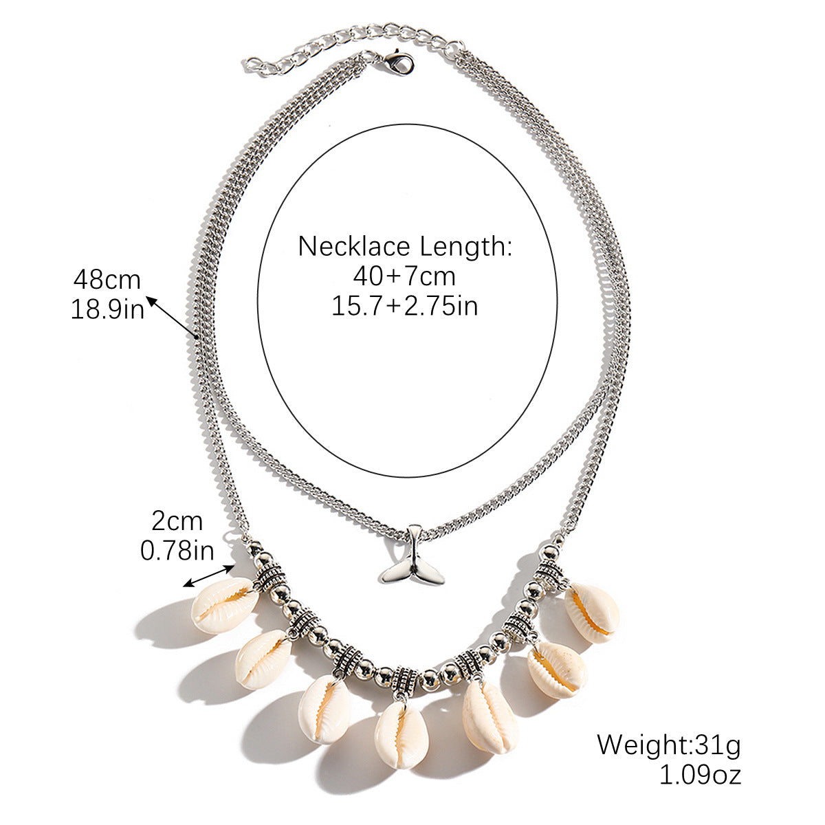 Wholesale Bohemian Summer Shell Pendant Necklace Bracelet Set ACC-NE-ManYi012